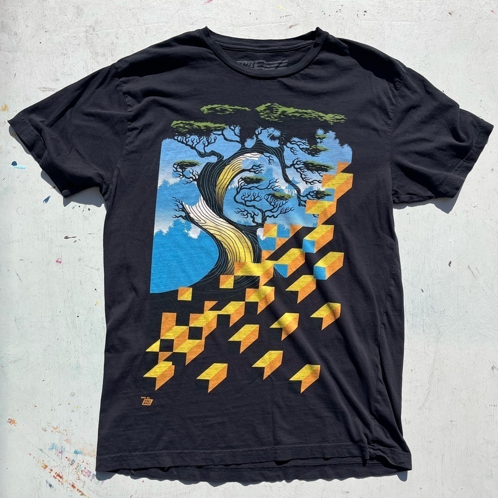 Women's Ames Bros T-Shirt Black Psychedelic L Art Surrealism DMT Cover Prog Rock